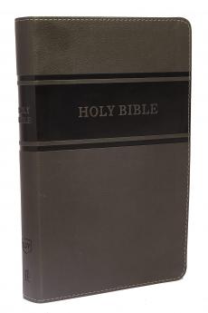 KJV Deluxe Gift Bible Leathersoft Gray Red Letter Comfo
