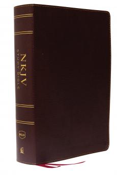 NKJV Study Bible Bonded Leather Burgundy Full-Color Comf