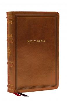KJV LARGE PRINT REFERENCE BIBLE BROWN LEATHERSOFT RED LETT