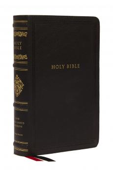 NKJV LARGE PRINT REFERENCE BIBLE BLACK LEATHERSOFT RED LET