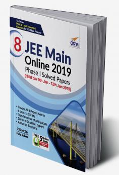 8 JEE Main Online 2019 Phase I Solved Papers (Held b/w 9th Jan - 12th Jan 2019) with FREE 5 Online Tests