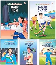 Indian Sportspersons (Illustrated) (Set of 5 books) - Leander Paes Sachin Tendulkar Dhyan Chand P.V.Sindhu and Mary Kom