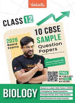 Vedantu CBSE Class 12 Biology Sample Paper Book 2026 Board Exam | 10 Solved Papers | MCQs Assertion–Reason Case Studies & Numericals | Based On Latest CBSE Pattern | Prepare with Confidence