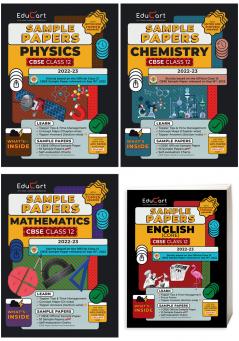 Educart CBSE Class 12 Sample Papers 2022-23 Bundle - Maths Physics Chemistry and English (4 books) 2023