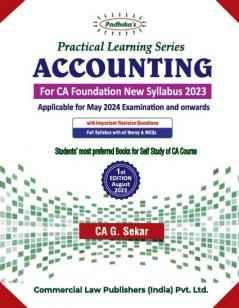 Practical Learning Series Accounting for CA Foundation New Syllabus 2023 (for May 2024)