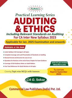 Practical Learning Series Auditing and Ethics  for CA Inter New Syllabus 2023
