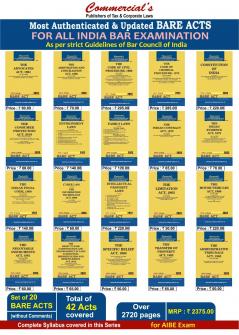 AIBE Bare Acts Combo without Notes 2024 EDITION- as per Bar Council of India Guidelines set of 20 Bare Acts covering 42 Acts COMPLETE SYLLABUS - LATEST 2024 EDITION Paperback