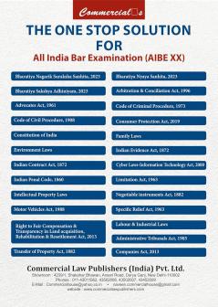COMMERCIAL'S AIBE Exam combo of 25 Bare Acts without Notes as per Bar Council of India New Syllabus for AIBE XIX Exam Covering New Criminal Laws (BNS BNSS BSA)