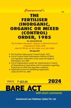 FERTILISER INORGANIC ORGANIC OR MIXED CONTROL ORDER 1985