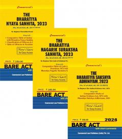 Commercial's New Criminal Law Combo Covering - Bharatiya Sakshya Adhiniyam 2023 Bharatiya Nagrik Suraksha Sanhita 2023 Bharatiya Nyaya Sanhita 2023 Paperback - 1 January 2024