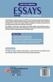 UPSC Civil Services 2023 : Es says (Papers from 1993 onwards) by DVK Rao