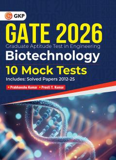 GKP GATE 2026 Biotechnology 10 Mock Tests| Solved Papers (2012–2025) | Practice Book for GATE Exam Preparation
