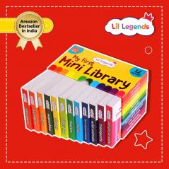 Oswaal Lil Legends Mini Library - Box Set | Volume 1- 12 Books - Alphabet | Numbers | Colours | Shapes | About Me | Flowers | Vegetables | Fruits | Farm & pet animals | Wild animals | Transports | People at work
