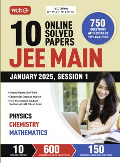 MTG 10 JEE Main Online 2025 Session-1 Previous Year Solved Papers (Original Papers of All Shift) | Chapter-wise Graphical Analysis | PYQs for Physics Chemistry & Mathematics