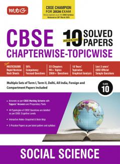 MTG CBSE 10 Years (2025-2016) Chapterwise Topicwise Solved Papers Class 10 Social-Science - CBSE Champion For 2026 Exam | Free Video Solution of PYQs | CBSE Sample Paper (As Per Latest Pattern)