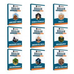 PW UPSC UDAAN Prelims Wallah - Static Medieval India Ancient India and Art and Culture Modern India Polity Science & Technology Economy Environment and Geography Combo Set of 9 Books