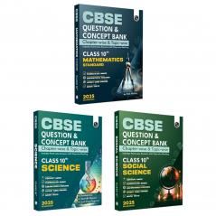 PW CBSE Question and Concept Bank (QCB) Class 10 Science Mathematics (Standard) and Social Science Combo Set of 3 Books For 2025 Board Exams