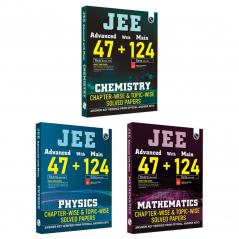 PW JEE Advanced 47 Years with JEE Main 124 Sets PYQs Chapterwise and Topicwise Solved Papers Physics Chemistry and Mathematics Combo Set of 3 Books