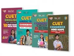 Educart NTA CUET UG Entrance Exam Book 2025 General Test Guidebook + English and Commerce Past Years & Mock Papers + Commerce Mind Maps (Set of 4 Books)