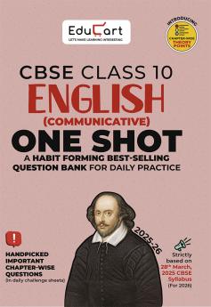 Educart One-shot English Communication CBSE Class 10 Question Bank of 2025-26 (Strictly for 2026 Boards)