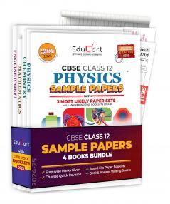 Educart CBSE Class 12 Sample Papers Bundle (2024-25) - Physics Chemistry Mathematics & English (With exclusive CBSE Mock Booklets for 2025 Exam)