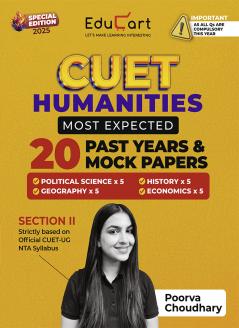 Educart 20 CUET UG Entrance Exam Books 2025 Humanities Stream Combined Past Years & Mock Papers - History Political Science Geography & Economics