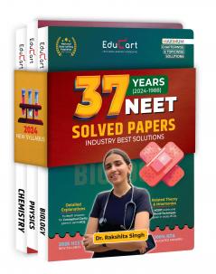 Educart NEET 37 Years Physics Chemistry and Biology Solved Papers (PYQs) Chapterwise and Topicwise for NEET 2026 Exam