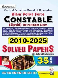Bihar Police Force Constable Sipahi Recruitment Exam 2012 – 2025 Solved Papers 35 Sets (English Medium) (5737)
