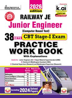 Railway JE (Junior Engineer) CBT Stage 1 Exam 38 Sets Practice Work Book 2026 Edition (English Medium) (5682)