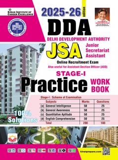 DDA JSA and ASO Stage I Practice Work Book 2025 to 2026 Edition (English Medium) (5691)