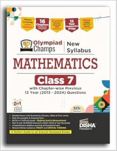 Disha Olympiad Champs New Syllabus Mathematics Class 7 with Chapter-wise Previous 12 Year (2013 - 2024) Questions 5th Edition | Complete Prep Guide with Theory PYQs Past & Practice Exercise