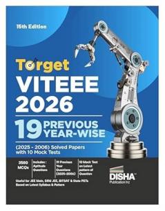 Target VITEEE 2026 - 19 Previous Year-wise (2025 - 2006) Solved Papers with 10 Mock Tests Series 15th Edition | Physics Chemistry Mathematics English & Aptitude 3580 PYQs