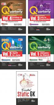 2025 YEARLY Current Affairs Pack of 4 Quarterly Issues (January to December 2024) for Competitive Exams 7th Edition | Civil Services UPSC State PSC SSC Banking Railway CDS NDA CAPF & AFCAT