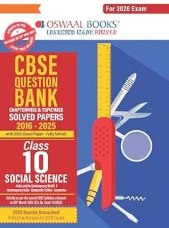 Oswaal CBSE Question Bank Chapterwise and Topicwise SOLVED PAPERS Class 10 Social Science For Exam 2026
