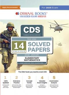Oswaal CDS (Combined Defence Services) 14 Solved Papers Year-wise 2018-2024 (II) | Elementary Mathematics | For 2025 Exam