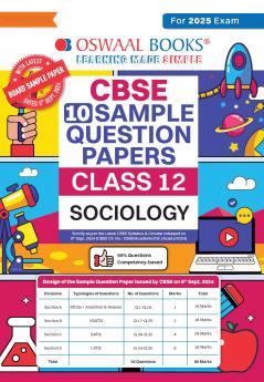 Oswaal CBSE Sample Question Papers Class 12 Sociology (For 2025 Exam)