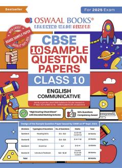 Oswaal CBSE Sample Question Papers Class 10 English Communicative Book (For 2025 Exam)