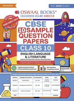 Oswaal CBSE Sample Question Papers Class 10 English Language & Literature Book (For 2025 Exam)