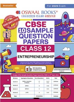 Oswaal CBSE Sample Question Papers Class 12 Entrepreneurship (For 2025 Exam)
