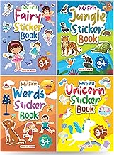 Sticker Books (Set of 4 Books) - Fairy Jungle Words Unicorn - Stickers for Children - Activity Books for Kids - Age 3+ Years