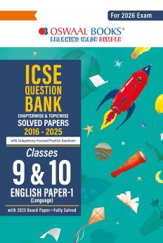 Oswaal ICSE Question Bank Chapterwise & Topicwise Solved Papers Class 9 & 10 English-1 For 2026 Exam