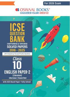 Oswaal ICSE QB Class 10 English Literature Paper-2 (2026) - (New)