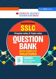 Oswaal Karnataka Chapterwise & Topicwise Question Bank Class 9 - Hindi Third Language