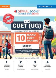 Oswaal NTA CUET (UG) 10 Mock Test Papers | Section I English (For 2025 Exam) | With New Syllabus & Pattern