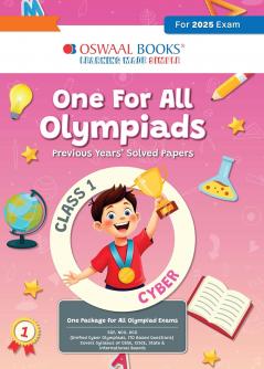 Oswaal One for All Olympiads Previous Year Solved Papers Class 1 Cyber For 2025 Exam