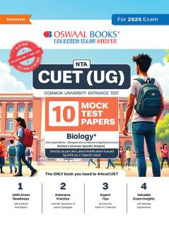 Oswaal NTA CUET (UG) 10 Mock Test Papers | Section II Biology (For 2025 Exam) | With New Syllabus & Pattern