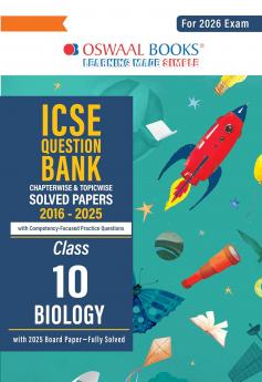 Oswaal ICSE Question Bank Chapterwise & Topicwise Solved Papers Class 10 Biology For 2026 Exam