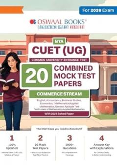 Oswaal NTA CUET(UG) 20 Combined Mock Test Papers Commerce For 2026 Exam