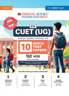 Oswaal NTA CUET (UG) 10 Mock Test Papers | Section I Hindi (For 2025 Exam) | With New Syllabus & Pattern