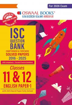 Oswaal ISC Question Bank Chapterwise & Topicwise Solved Papers Class 11 & 12 English-1 For 2026 Exam